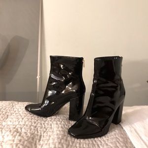 Jessica Simpson black patent booties